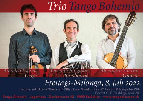 Tango Trio Bohemio mit den genaueren Angaben zu Zeiten, Eintritt etc. bei Fragen hiezu +41 79 56 56 414