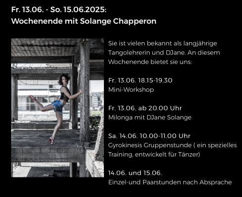 Milonga und Workshops im Almacén mit Solange Chapperon (Unterrichtssprache deutsch)